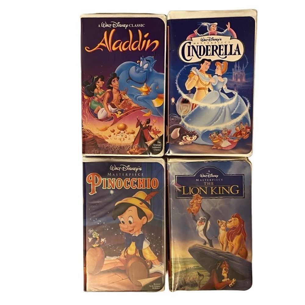 DISNEY Masterpiece ‎ Classic VTG  Tapes Cinderella Lion King Aladdin Pinocchio